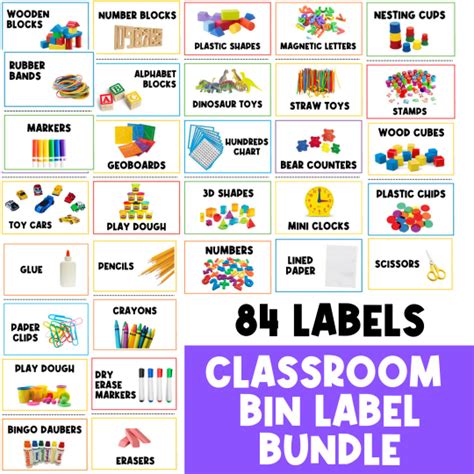 Classroom Bin Labels .